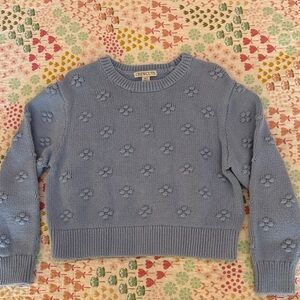 J Crew Crewcuts Blue Floral Knit Sweater
